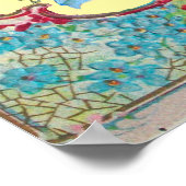 コウノトリ男の赤ちゃんシャワーイエロー ポスター (角)