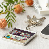 コウノトリ男の赤ちゃんシャワージェムモノグラム キーホルダー (側面)