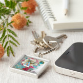 コウノトリ男の赤ちゃんシャワージェムモノグラム キーホルダー (側面)