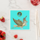 コウノトリ男の赤ちゃんシャワーブルージェムストーンモノグラム スタンダードカクテルナプキン (インサイチュ)