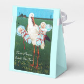 コウノトリ男の赤ちゃんシャワーブルージェムストーンモノグラム フェイバーボックス (裏面サイド)