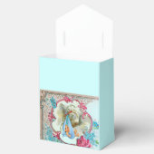 コウノトリ男の赤ちゃんシャワーブルージェムストーンモノグラム フェイバーボックス (オープン)