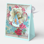 コウノトリ男の赤ちゃんシャワーブルージェムストーンモノグラム フェイバーボックス (裏面サイド)