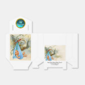 コウノトリ男の赤ちゃんシャワーブルージェムストーンモノグラム フェイバーボックス (折り畳みなし)