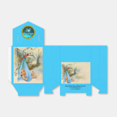 コウノトリ男の赤ちゃんシャワーブルージェムストーンモノグラム フェイバーボックス (折り畳みなし)