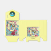 コウノトリ男の赤ちゃんシャワーブルージェムモノグラムイエロー フェイバーボックス (折り畳みなし)