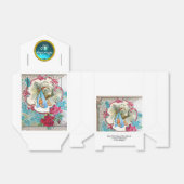 コウノトリ男の赤ちゃんシャワーブルージェムモノグラムホワイト フェイバーボックス (折り畳みなし)