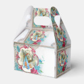 コウノトリ男の赤ちゃんシャワーブルージェムモノグラムホワイト フェイバーボックス (裏面サイド)