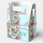 コウノトリ男の赤ちゃんシャワーブルーモノグラム フェイバーボックス (オープン)