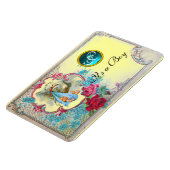 コウノトリ男の赤ちゃんシャワーモノグラム、イエロー マグネット (左側)