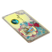 コウノトリ男の赤ちゃんシャワーモノグラム、イエロー マグネット (右側)