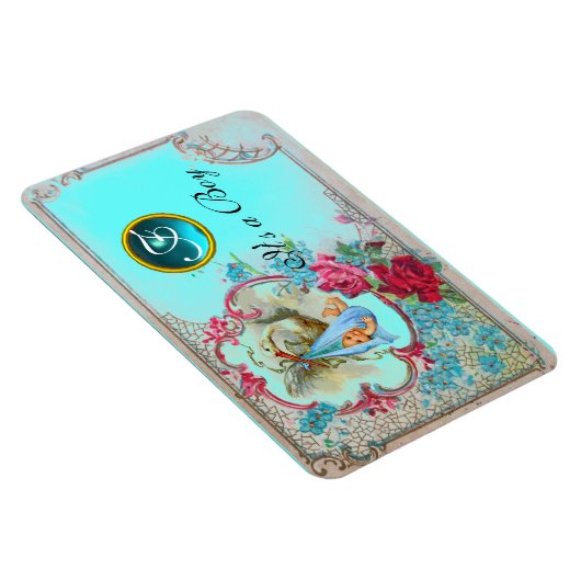 コウノトリ男の赤ちゃんシャワーモノグラム マグネット (右側)