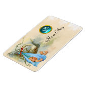 コウノトリ男の赤ちゃんシャワーモノグラム マグネット (左側)