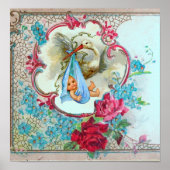 コウノトリ男の赤ちゃんシャワー ポスター (正面)