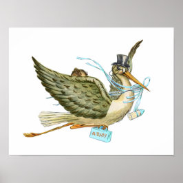 コウノトリ男の赤ちゃんシャワー ポスター