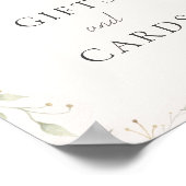 コウノトリ緑の赤ちゃんシャワーのギフトとカードのサイン ポスター (角)