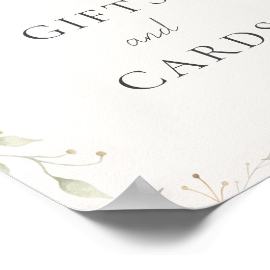 コウノトリ緑の赤ちゃんシャワーのギフトとカードのサイン ポスター (角)