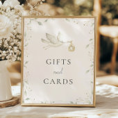 コウノトリ緑の赤ちゃんシャワーのギフトとカードのサイン ポスター