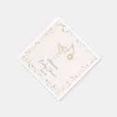 コウノトリ緑の赤ちゃんシャワー スタンダードカクテルナプキン (角)