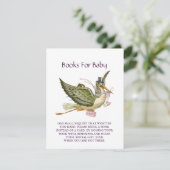 コウノトリ赤ちゃんガールシャワーピンク白 出欠カード (スタンド正面)