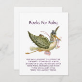 コウノトリ赤ちゃんガールシャワーピンク白 出欠カード (正面/裏面)