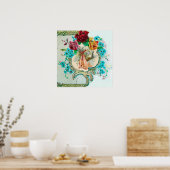 コウノトリ赤ちゃんガールシャワー ポスター (キッチン)