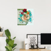 コウノトリ赤ちゃんガールシャワー ポスター (ホームオフィス)