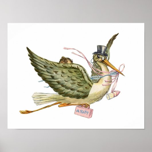 コウノトリ赤ちゃんガールシャワー ポスター (正面)