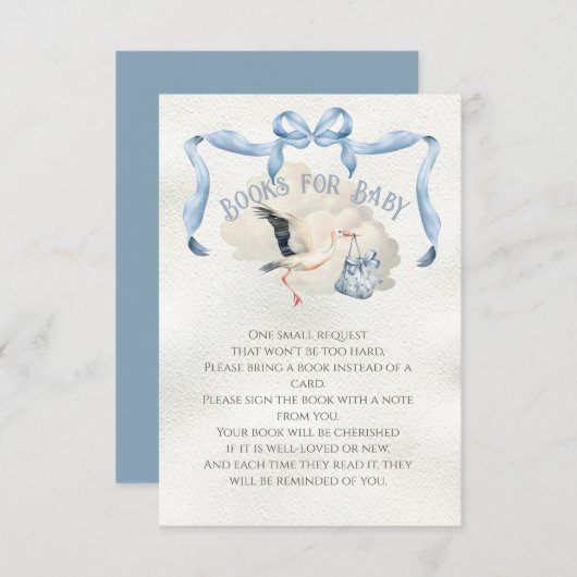 コウノトリ赤ちゃんシャワリボンベビー 招待状 (正面/裏面)