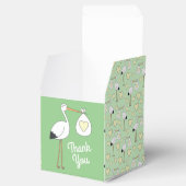 コウノトリ赤ちゃんシャワーグリーン男女兼用 フェイバーボックス (オープン)