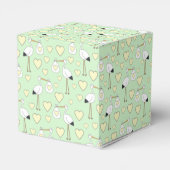 コウノトリ赤ちゃんシャワーグリーン男女兼用 フェイバーボックス (裏面サイド)