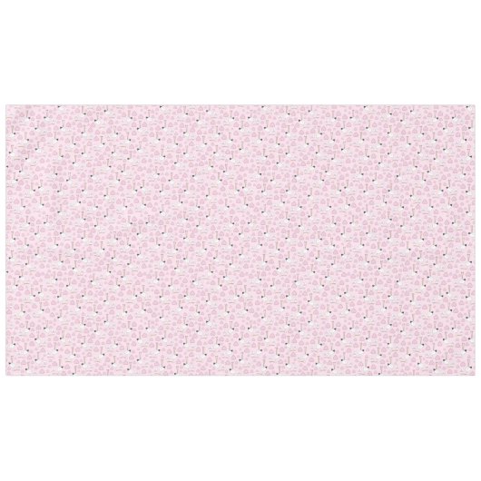 コウノトリ赤ちゃんシャワーピンクの女の子かわいい漫画 テーブルクロス (正面(横))