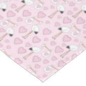 コウノトリ赤ちゃんシャワーピンクの女の子かわいい漫画 テーブルクロス (アングル)