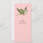 コウノトリ赤ちゃんシャワーモノグラム写真テンプレート 招待状 (裏面)