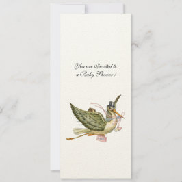 コウノトリ赤ちゃんシャワー感じ紙 招待状