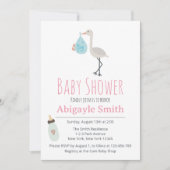 コウノトリ赤ちゃんシャワー招待状 – 男の子だ 招待状 (正面)