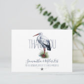 コウノトリ赤ちゃんシャワー文字ありがとう サンキューカード (スタンド正面)