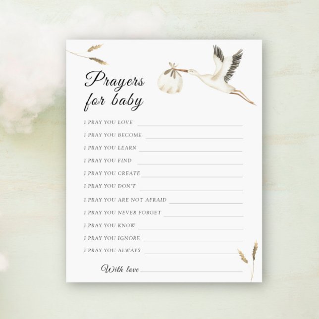 コウノトリ赤ちゃんシャワー祈りの言葉ベビー (クリエイターアップロード済み)