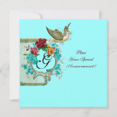 コウノトリ赤ちゃんシャワー3モノグラム 招待状 (裏面)