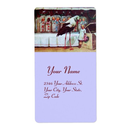 コウノトリ赤ちゃんシャワー3 ラベル (正面)