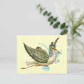 コウノトリ赤ちゃんシャワー インビテーションポストカード (スタンド正面)