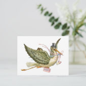 コウノトリ赤ちゃんシャワー インビテーションポストカード (スタンド正面)