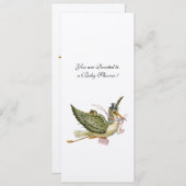 コウノトリ赤ちゃんシャワー、シャンパンメタリック 招待状 (正面/裏面)