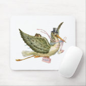 コウノトリ赤ちゃんシャワー マウスパッド (マウス)