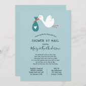 コウノトリ赤ちゃんシャワー（メール） 招待状 (正面/裏面)