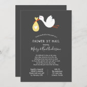 コウノトリ赤ちゃんシャワー（メール） 招待状 (正面/裏面)