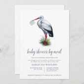 コウノトリ赤ちゃんシャワー 招待状 (正面/裏面)
