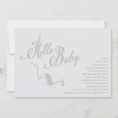 コウノトリ赤ちゃんシャワー 招待状 (正面)