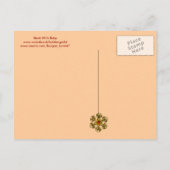 コウノトリ赤ちゃん女の子シャワーピンクブルーフローラモノグラム インビテーションポストカード (裏面)