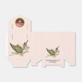 コウノトリ赤ちゃん女の子シャワーピンク宝石ストーンモノグラム フェイバーボックス (折り畳みなし)